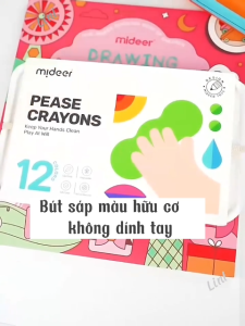 Bộ 12 Bút Màu Hữu Cơ Làm Bằng Sáp Ong Hình Hạt Đậu Cầm Tay - Mideer Peas Crayons - 12 Colors