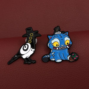 K-POP Demon Hunter Girl Group Brooch HUNTR/X Enamel Pins Crow Tiger Cub Animal Badge for Women Men Hats Backpacks Accessories