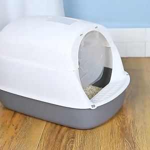 Cat Litter Box with Scoop Large Size Capacity Cat Litter Pan Large Space Tandas Kucing Besar猫砂盆