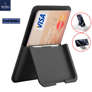 WiWU Magnetic Wallet Card Holder for iPhone 16 15 14 13 12 PU Leather Mobile Phone Stand