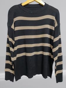 atasan sweater Rajut lidya kerah vneck lengan panjang