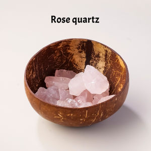 1set Natural Crystal Chips Crystal Cleansing And Purifying Vessel Made Of Pure Natural Coconut Shell