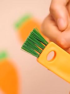 Carrot Cute Bottle Cap 3 in 1 Brush Tool Baby Bottle Lid Cleaning Accessories Kitchen Multifunctional Remove Gap Grooves