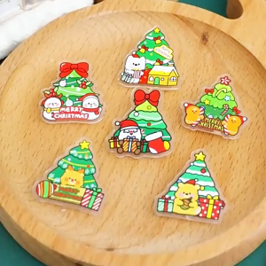 Ins Cute Christmas Tree Acrylic Brooch Student Cartoon High-value Decoration Pin Christmas Badge Gift