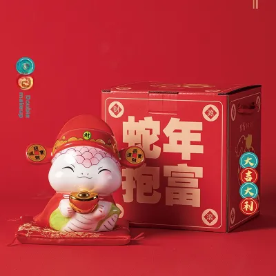 Creative Chinese Style Gold Yuanbao Desktop Decoration Festive New Year Office Desk Car Ornament Lucky Money Bag Gift