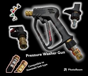 Pressure Washer Gun Quick Connect with 5pcs Nozzle compatible to Kawasaki Belt Type washers fittings are already included