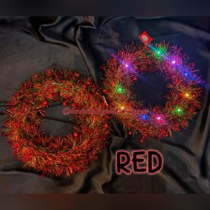 KRANS NATAL BERBINTANG 30CM / KRANS NATAL LED DAN NON LED / GANTUNGAN PINTU NATAL SLINGER / HIASAN NATAL / WEARH MERRY CHRISTMAS / CKR8313