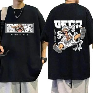 Bandai | One Piece Gear 5 Pure Cotton Childrens T-shirt Mens and Womens Anime Printed Casual Short Sleeved Round Neck Top T-shirt