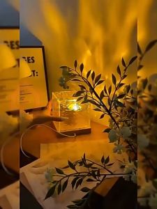 GB.ส่งจากไทย โคมไฟตั้งโต๊ะ LED โคมไฟคริสตัล ลายคลื่นน้ํา ตกแต่งห้อง เปลี่ยนสีได้ โรแมนติก แฟชั่น 16 สี โคมไฟรูปน้ํา