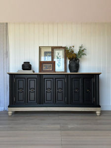 French Style Solid Wood Sideboard Living Room Color Collision Partition Entrance Cabinet Vintage American Sofa Back Table Storage Rack