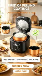 Rice Cooker 3L Digital Control Non-Stick Golden Inner Pot Multi Function Lutuan ng Bigas for 3-4 Person Household Kusina Appliance