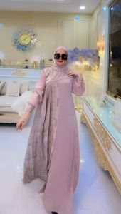 ZIFA FASHION // COD // OLIVIA DRESS FREE PASHMINA // GAMIS SET SHIMMER MIX BRUKAT BORDIR // FASHION WANITA TERBARU 2024 // GAMIS PAYET KEKINIAN // *ST