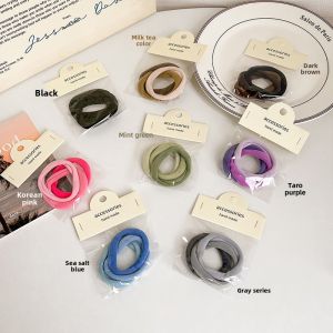 High Elasticity Milk Tea Colored Hair Ties Student No Damage Seamless Hair Bands Girl Headwear Fashionable Korean Style