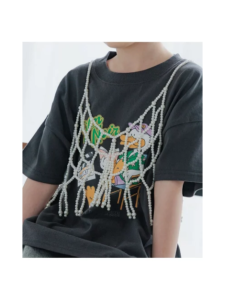 Princess Style Pearl Necklace Strap Vest for Girls Wedding Flower Girl Layered Clothing Sweet Style Summer Childrens Clothes