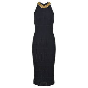 High-End Parisian Luxury Summer Sleeveless Knitted Wrap around Mid-Length Vest Dress Elegant Slim-Fit Gown for Women