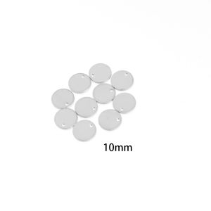20pcs/lot 6-40mm Round Stainless Steel Pendants Blank Stamping Dog Tag Charms For Jewelry Making DIY Necklace Bracelet Accessory