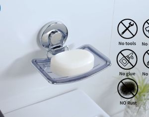 ที่วางสบู่ติดผนัง TAILI แบบ吸盘โครเมียม - ไม่ต้องเจาะทนน้ำ不生锈 ระบบระบายน้ำ自身 ติดผนัง浴室ได้แน่น แถมถอดล้างง่าย ใช้ในห้องน้ำ、อ่างอาบน้ำ、ครัว พร้อมที่วางฟองน้ำและสบู่ก้อน