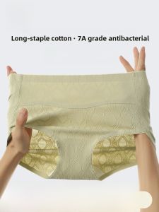 Miiow | High Waist Cotton Underwear Womens New 2024 Antibacterial Long Crotch Velboa Cotton Abdomen Control Triangle Panties