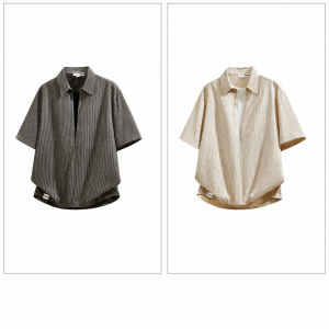 izzue | Stripe Layered Look Summer Loose Leisure Polo Shirt