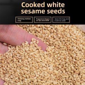Instant Cooked White Sesame New Goods on-Site Stir-Fry Wash-Free Boiled Sesame Commercial For Home Clean Sand-Free Particles Full Sesame Seeds