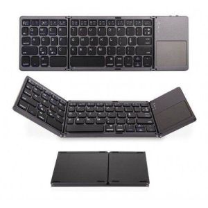 Original B033 Tri-Fold Ultra-Thin Wireless Bluetooth Keyboard with Touchpad | Multi-Device Compatible for Phone/Laptop/Tablet (Windows/iOS/Android) | Portable Travel Design