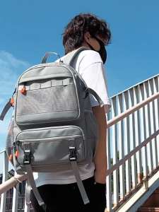 GLADIO Tas Ransel Pria Anti Air Muat Laptop Traveling Terbaru Dhafin Grey GLD036B2 Backpack Premium