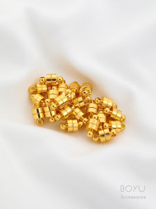 14K Gold-Plated Color Retention 18K Silver DIY Accessories Magnetic Buckle Circular Bucket Bag Bracelet Necklace Magnet Buckle Connector