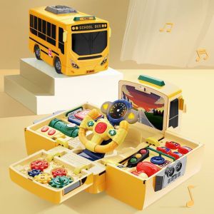 Transform Bus Toy Car Vehicle Toys with Lights and Sounds English Sounds Baby Toddler Toys