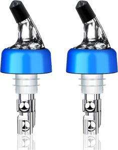 2 Pack Automatic Measured Bottle Pourer Spout with Dust Caps Measuring Wine Spouts Dispenser for Home Bar (1.0oz/30ml -2 Pack)