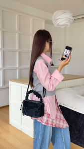 8050# Irene Novy Casual And Fashionable Oxford Pleated Handbag High-End Simple Crossbody Bag