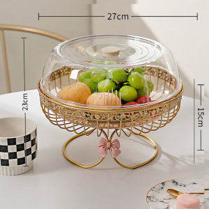 Bát Đựng Trái Cây Sang Trọng Có Nắp Bát Đựng Trái Cây Phòng Khách Bát Đựng Kẹo Bát Đựng Trái Cây Bằng Thép Không Gỉ Có Lớp Phủ Nhôm