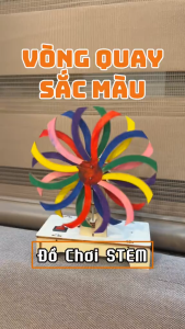 Mô hình đồ chơi giáo dục khoa học vòng quay màu sắc bằng gỗ