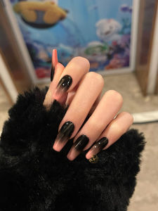 แผ่นแปะเล็บแบบยาวที่สวมใส่ได้ สีดำ การไล่ระดับสีชมพู ดีไซน์ เย็นและ เซ็กซี่ เด็กผู้หญิง ผลิตภัณฑ์สําเร็จรูปสไตล์ European And American Falsenail เล็บสีดำ เล็บสีดำ ผู้หญิง - Lazada