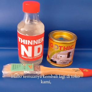 PAKET Cat GOTHIC - THINNER KR - KUAS TAIYO 1\\\" cat Minyak untuk Besi Kayu Sintetik 100ml