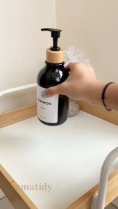 【RUMATIDY】DAISU Botol Sabun Cair Pump Tempat Sabun Estetik Hitam Putih Transparan 300mL 500mL Desain Modern Untuk Tempat Sabun - Lazada