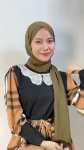 CARLINA Dress Kotak BB Renda Cantik Gamis Wanita Midi