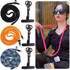 120cm Universal Crossbody Polyester Lanyard Strap / Adjustable Lanyard Neck Rope with Phone Patches / Multifunctional Outdoor Cell Phone Lanyards / Anti-lost Phone Case Lanyard