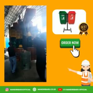 Tong Sampah Fiber 2 Pilah Organik & Nonorganik: 2 Warna Ramah Lingkungan