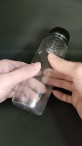 BOTOL KALE BENING PLASTIK TINGGI 250ML WADAH MINUMAN PLASTIK PLUS TUTUP (10 PCS)