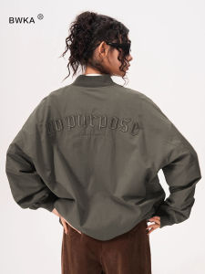 BWKA | Retro American Embroidered Flight Jacket Loose Fit