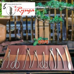 Satu Set Alat Bonsai Ryuga Stenlis 8 Alat Plus Tas Gulung