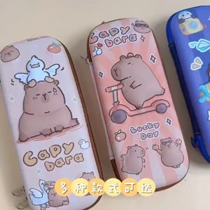 【1-3 Days Delivery】3D Kawaii Capybara Cartoon Pencil Case EVA Large Capacity Waterproof Light Pencil Box for Student School Supply Stationery Bag Childrens Day