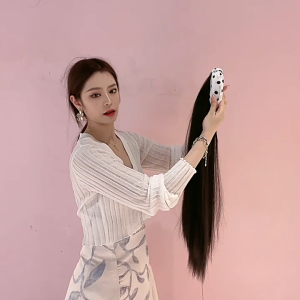60CM Headband Wig For Women Long Straight Black/Brown U-shaped Half Head Wig No Need Hair Net One-Piece Hair Wig/Extension