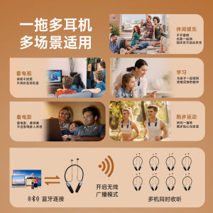Wireless Neckband Bluetooth Earphones for Couples Music Sharing Audio Sharing Long Battery Life Dual Stereo Sound Noise Reduction