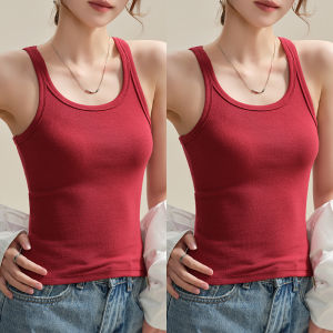 MiiOW | Áo ba lỗ nữ dáng ôm có dây đeo vai đơn giản thời trang mùa thu cotton pha trộn màu trơn dài vừa phải