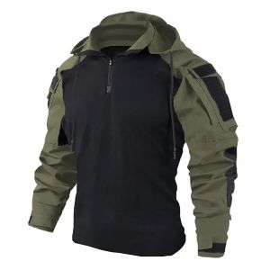 Áo Sơ Mi Chiến Thuật Nam Khóa Kéo 1/4 Tay Dài Chất Liệu Cotton Ripstop Họa Tiết Rằn Ri Chống Mài Mòn Thích Hợp Đi Bộ Đường Dài Mùa Hè Xuân Thu