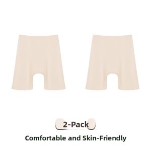 MiiOW | White Ice Silk Safety Pants Anti-wear Leggings High Waist Short Trousers No Trace Summer Bottoms For Plus Size Women