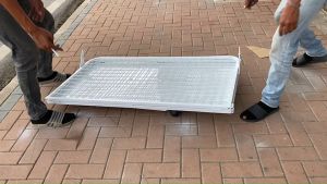 60x120x200 มม โต๊ะพับเหล็ก พับเก็บได้ โต๊ะพับตลาดนัด ขนาด 60x120x200cm