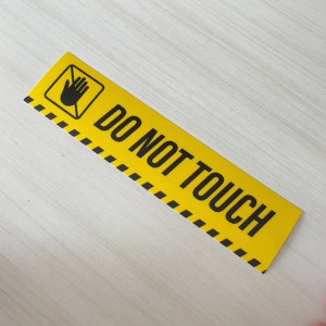 Do Not Touch. Dilarang Sentuh. 禁止触摸. Sticker Sign Label Hazard Safety Stripes. No Touching. Danger Caution Warning Awas