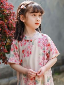 Childrens Cheongsam Summer Dress Fashionable Baby Cheongsam Clothing Girls Skirt Summer Childrens Tang Suit Polyester Fiber